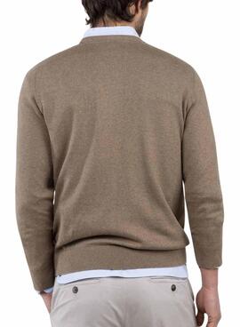 Maillot Le Ganso col rond gris taupe pour homme