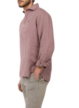 T-shirt Le Ganso en lin grenat pour homme