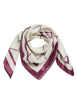 Mouchoir Pieces Bambi beige et grenat pour femme.
