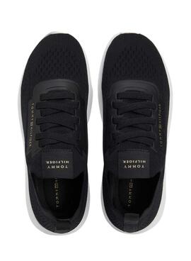 Chaussures Tommy Hilfiger Knit Extralight noir pour femme