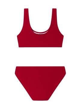 Maillot de bain Pepe Jeans logo imprimé rouge pour fille