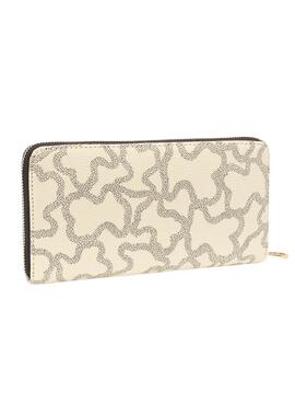Portefeuille Tous Kaos Icon beige pour femme.