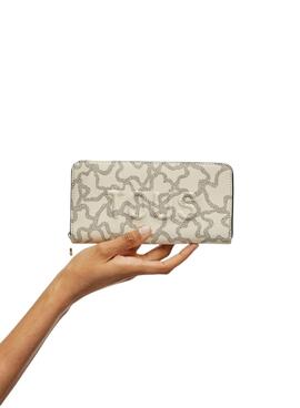 Portefeuille Tous Kaos Icon beige pour femme.