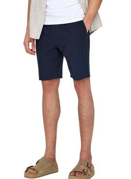 Bermudes Only und Sons Linus bleu marine pour homme