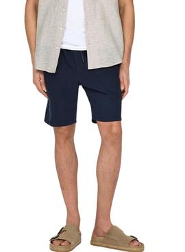 Bermudes Only und Sons Linus bleu marine pour homme
