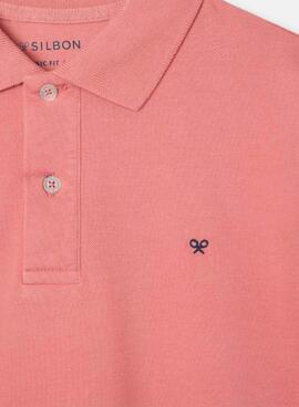 Polo Silbon classique corail pour homme.