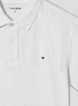 Polo Silbon clásico blanco para hombre