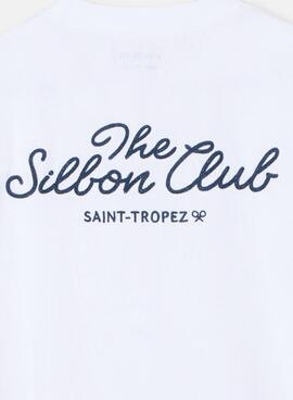 T-shirt Silbon The Club Saint Tropez blanc pour homme.