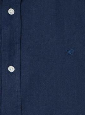 Chemise Silbon Sport en lin bleu pour homme