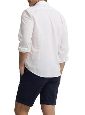 Chemise Silbon Sport en lin blanc pour homme