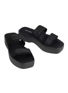 Sandales Calvin Klein Jeans Flatform noires pour femme