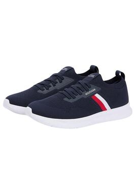 Chaussures Tommy Hilfiger Knitted Runner bleues pour homme