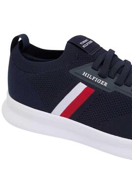 Chaussures Tommy Hilfiger Knitted Runner bleues pour homme
