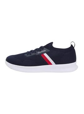 Chaussures Tommy Hilfiger Knitted Runner bleues pour homme