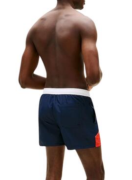 Maillot de bain tricolore bleu, rouge et blanc Tommy Jeans pour homme