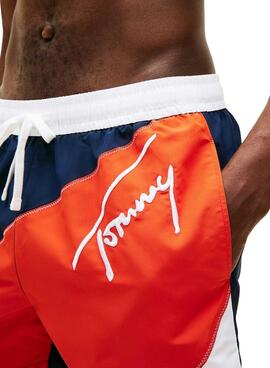 Maillot de bain tricolore bleu, rouge et blanc Tommy Jeans pour homme