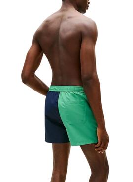 Maillot de bain Tommy Jeans bicolore bleu et vert pour homme