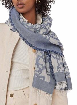 Foulard Tous Kaos Devore bleu pour femme