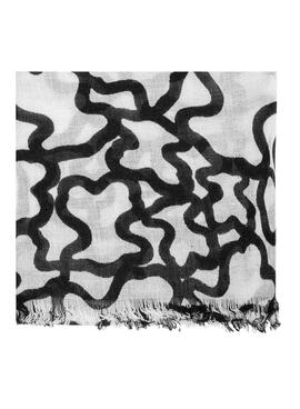 Foulard Tous Kaos imprimé ours noir et blanc pour femme