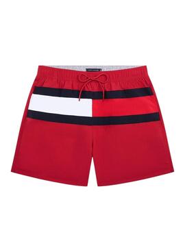 Maillot de bain Tommy Hilfiger Flag rouge pour homme