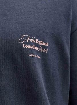 T-shirt Jack and Jones Montauk bleu marine pour homme