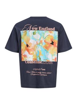 T-shirt Jack and Jones Montauk bleu marine pour homme