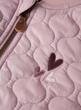 Veste matelassée Name It Marlon rose pour fille