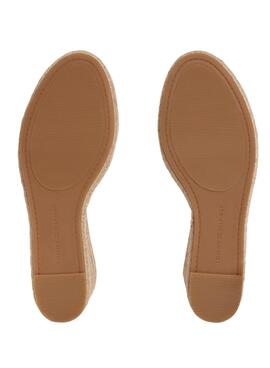 Espadrilles Tommy Hilfiger bleu avec semelle compensée moyenne croisée pour femme