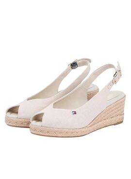 Espadrilles Tommy Hilfiger beige sans talon avec semelle compensée de taille moyenne pour femme