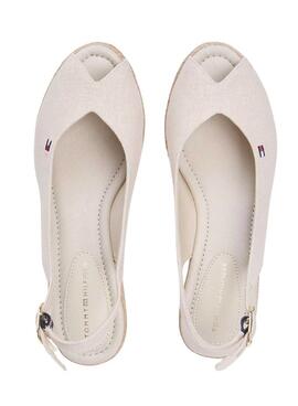 Espadrilles Tommy Hilfiger beige sans talon avec semelle compensée de taille moyenne pour femme