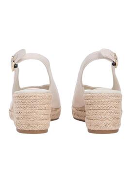 Espadrilles Tommy Hilfiger beige sans talon avec semelle compensée de taille moyenne pour femme