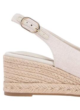 Espadrilles Tommy Hilfiger beige sans talon avec semelle compensée de taille moyenne pour femme