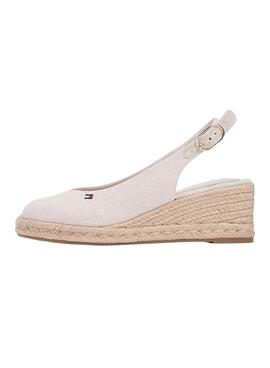 Espadrilles Tommy Hilfiger beige sans talon avec semelle compensée de taille moyenne pour femme