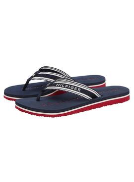 Sandales Tommy Hilfiger Webbing marine pour femme