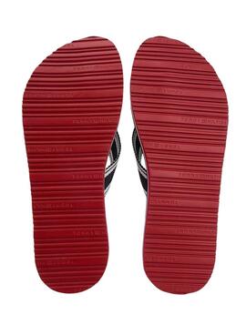 Sandales Tommy Hilfiger Webbing marine pour femme