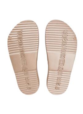 Sandales Tommy Hilfiger Light à double bride dorée pour femme