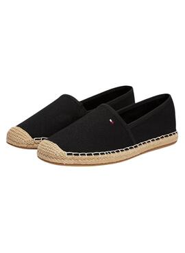 Espadrilles Tommy Hilfiger Flag Canvas noir pour femme