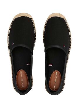 Espadrilles Tommy Hilfiger Flag Canvas noir pour femme