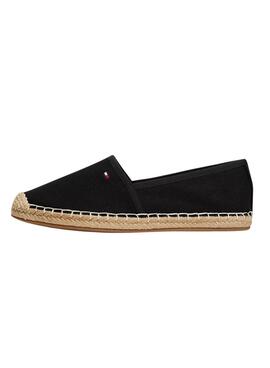 Espadrilles Tommy Hilfiger Flag Canvas noir pour femme