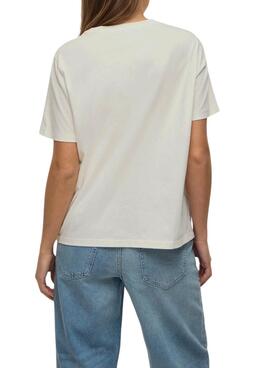 T-shirt Vila Sybil blanc pour femme.