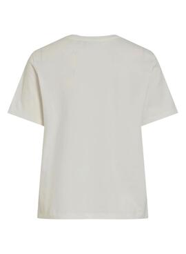 T-shirt Vila Sybil blanc pour femme.