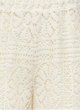 Pantalon blanc en dentelle Only Llian pour femme.