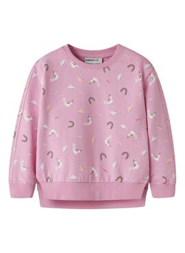 Sweat à capuche Name It Bissine rose pour fille