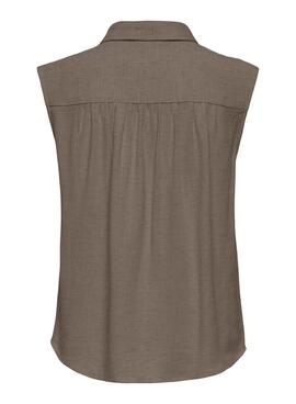 Chemise Only Siesta taupe pour femme