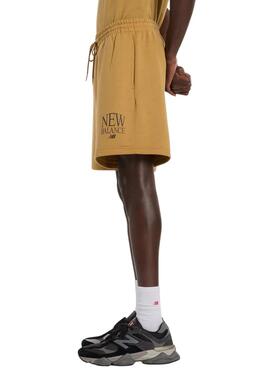 Bermudes New Balance jaune moutarde pour homme