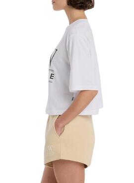 T-shirt New Balance oversize blanc pour femme