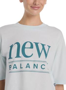 T-shirt New Balance oversize turquoise pour femme