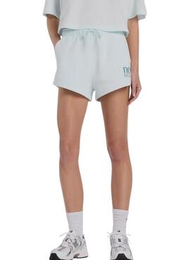 Shorts New Balance en polaire turquoise pour femmes