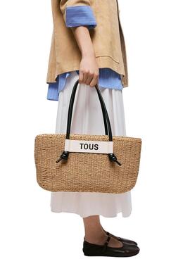 Grand panier Tous en Scoubidou naturel et noir pour femme