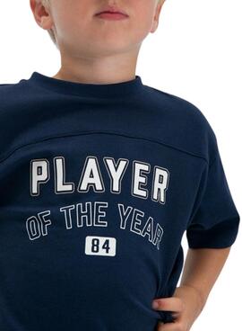 Ensemble t-shirt et short bleu marine sportif pour garçon.